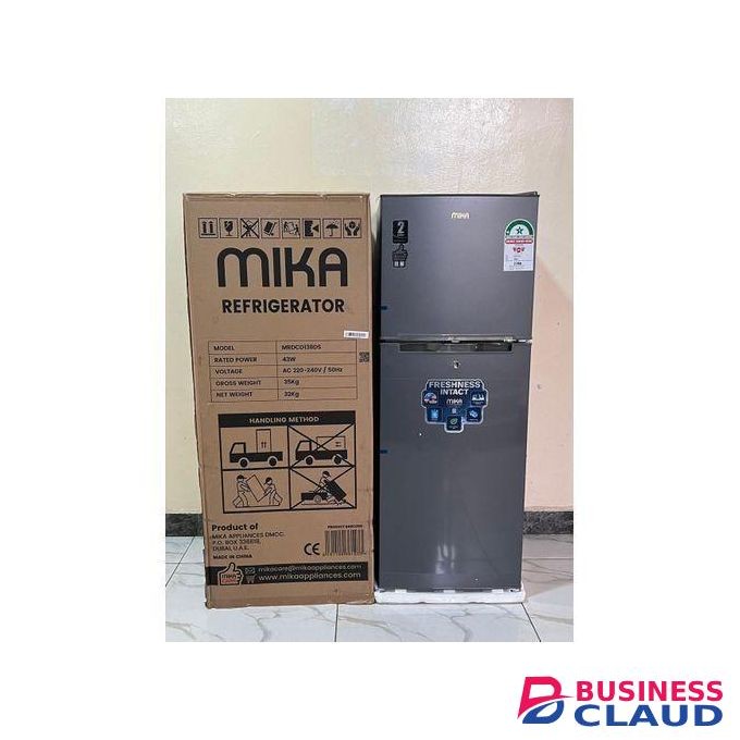 138L Double Door Refrigerator Top Mounted Freezer 2 Star Energy Rating Direct Cool Deodorizer-Smell Buster - INOX LINE BRUSH