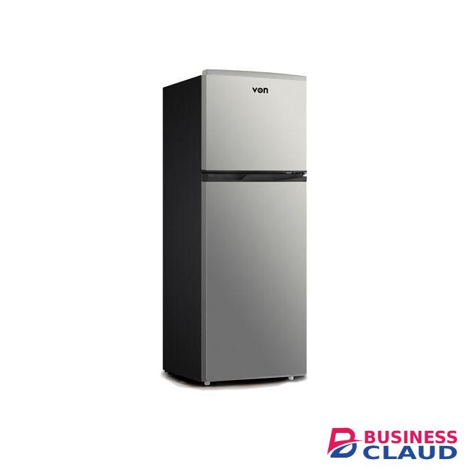 VON VART-19DHS 136L Double Door Refrigerator – Energy Efficient, Low Noise Operation, Fast Cooling, Large Freezer Compartment, Sleek Compact Design,SILVER(1YR WARRANTY)