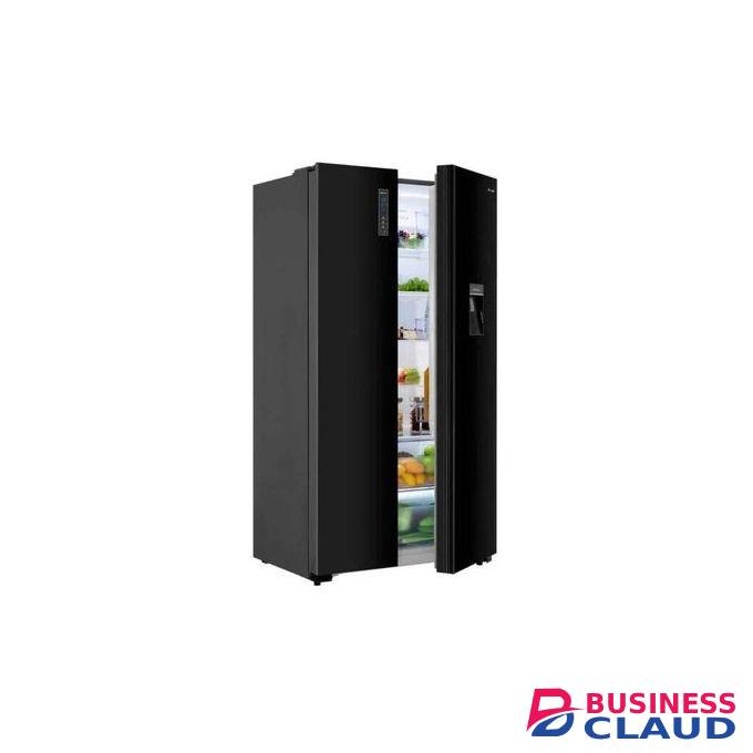 Hisense Fridge 549L Non Frost Side By Side Black With Water Dispenser, Fridge Guard & Extension