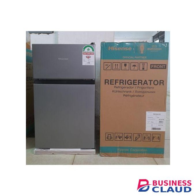 Hisense 91L Double Door Fridge Mini Bar Fridge Top Mounted Freezer - Silver