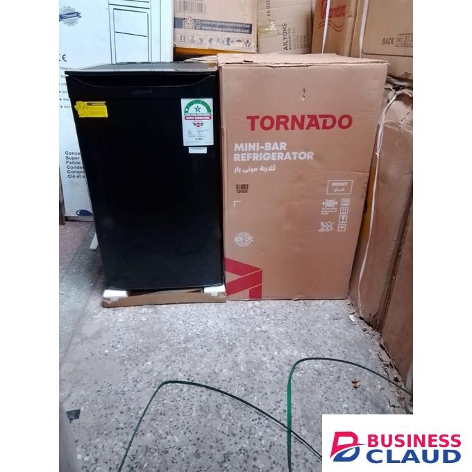 Tornado Refrigerator No Frost 100 Liter Black, 3 Years Warranty, Large Capacity Fridge/Freezer, Vegetable/Fruit Rack