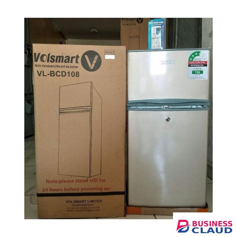 VOLSMART 108 Liters Large Capacity Double Door Fridge Energy Efficient Saver With A Free Gift Of Power Fridge Guard 1yr Warranty