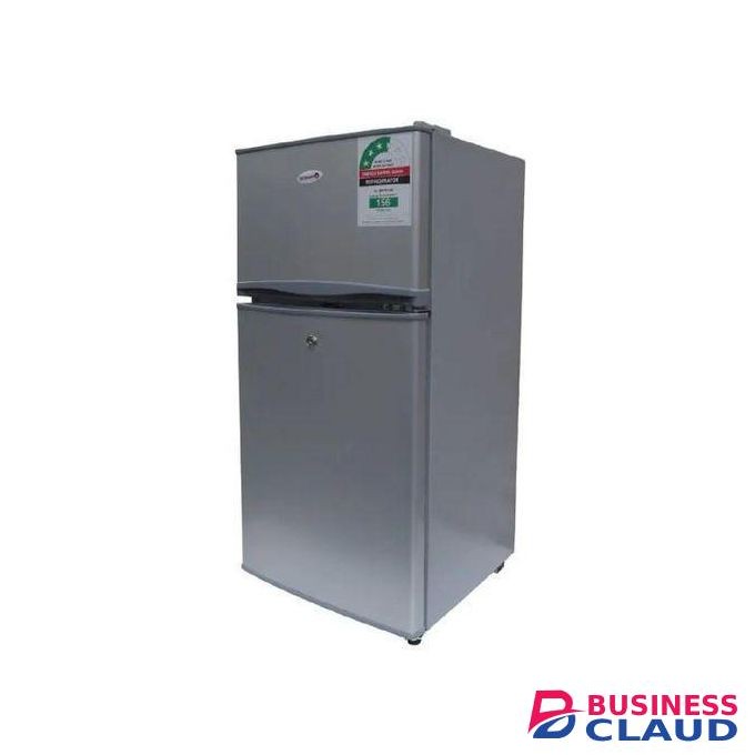 VOLSMART 108L Double Door Fridge, Silver