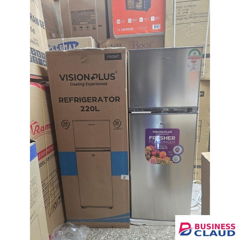 Vision Plus Double Door Fridge 220 Litres Modern Design