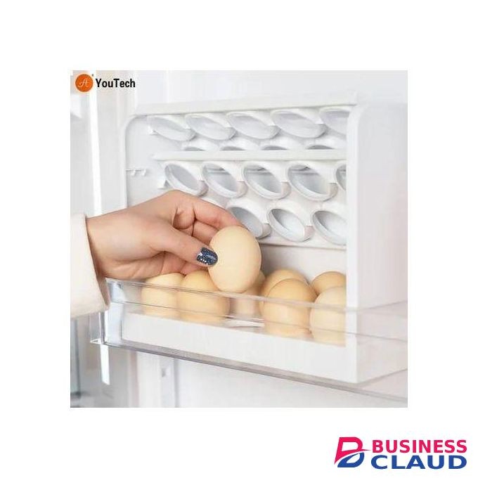30 Grids Egg Storage Box - Egg Refrigerator Organizer Egg Case Holder Dispenser Kitchen Storage Boxes, Can Be in the Fridge or Just at the Tabletop, The Choice Is Yours