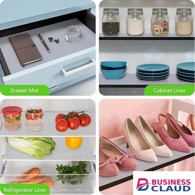 Shelf Liners for Kitchen Cabinet Refrigerator Liners Waterproof Kitchen Cupboard Liner Drawer Mats EVA Material Non Adhesive Fridge Mats for Shelves Clear