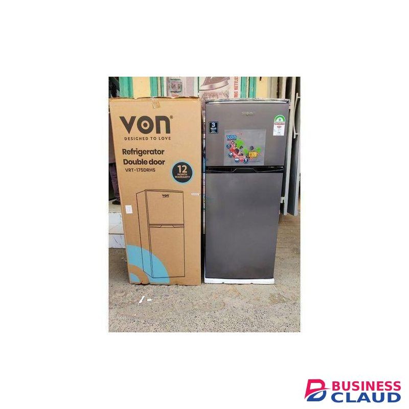 VON 175L DOUBLEDOOR FRIDGE Silver VRT-175DRHS
