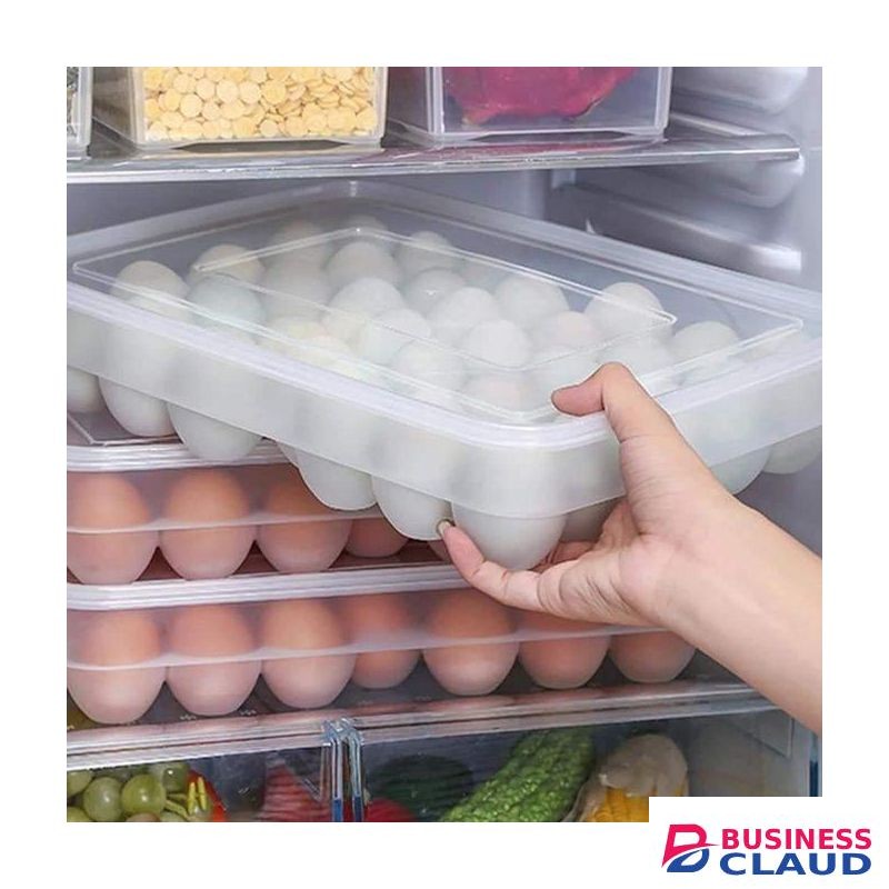 Kitchen Plastic Egg Holder Trays,34 Eggs Storage Box,Non Slip Eggs Carrier Container for Refrigerator (Clear - Holds 34 Eggs),Kitchen Plastic Egg Holder Tray - 34 Egg Storage Container for Refrigerator