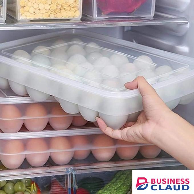 Kitchen Plastic Egg Holder Trays,34 Eggs Storage Box,Non Slip Eggs Carrier Container for Refrigerator (Clear - Holds 34 Eggs),Kitchen Plastic Egg Holder Tray - 34 Egg Storage Container for Refrigerator