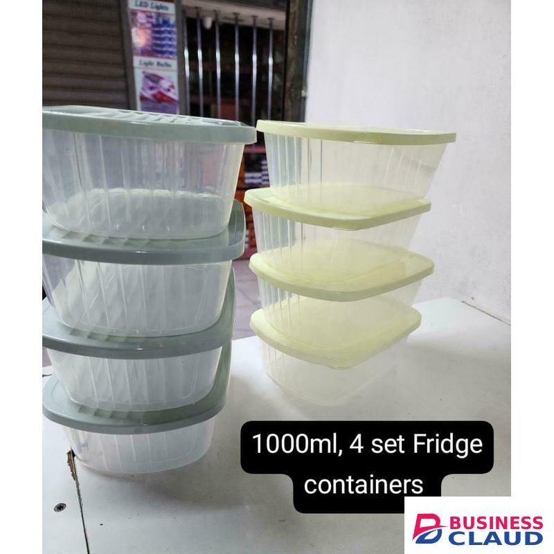 48. 4pc 1000ml Food Storage Box, Multifunction BPA Free Plastic Fridge Containers, Microwave Safe Food Storage Containers, Refrigerator Safe Fruit Storage Plastic Container Box