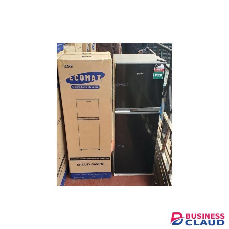 Ecomax 138L Double Door Fridge with a large freezer section