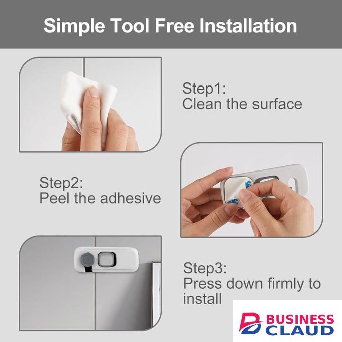 Flushrenic Childproof Refrigerator Lock,Cupboard Locks for Children,Fridge Locks for Kids with Sticky Adhesive Pads, Child Safety Locks for Doors,Oven Lock ,Baby Cabinet Locks.