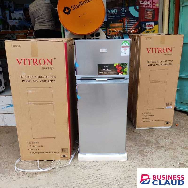 Vitron 128Litres double door fridge -Silver