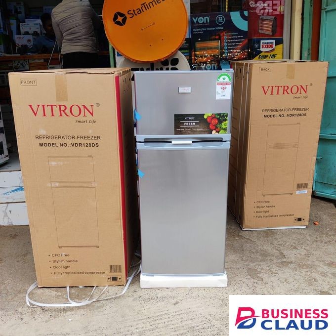 Vitron 128Litres double door fridge -Silver