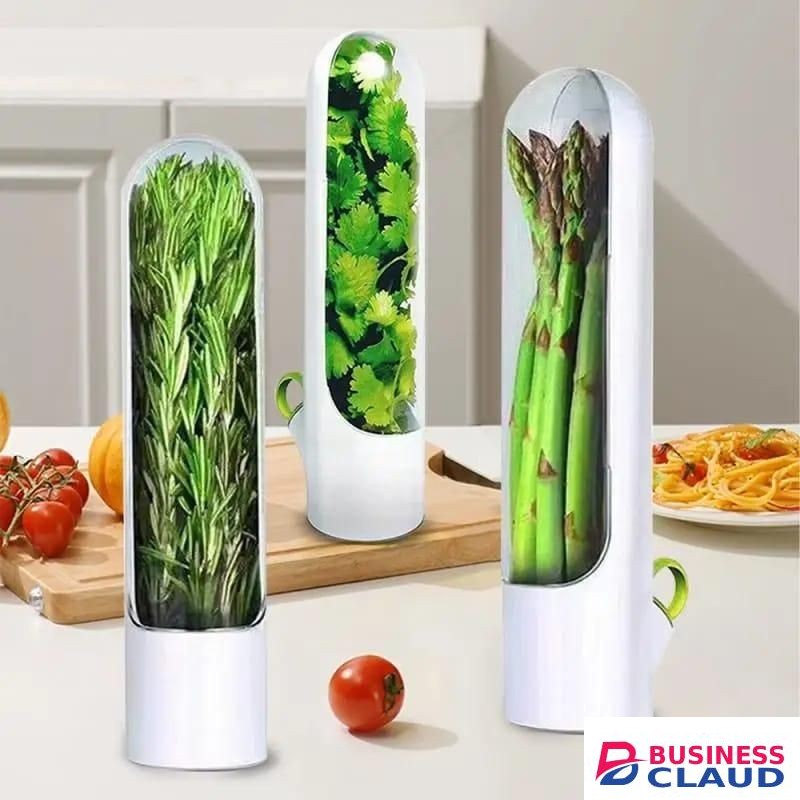1pc Herb Saver for Refrigerator, Fresh Herb Keeper, Herb Saver Pod Containers, Herb Fresh Keeper for Refrigerator,Herb Storage for Cilantro,Parsley, Asparagus,Keeps Vegetables Fresh