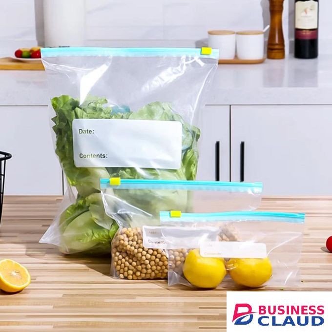 2 KG Reusable Ziplock Fridge Bags | 50 Pack | Large Resealable Storage Bags for Freezer, Fridge, Travel, Cosmetics, School & Household Organization | Clear Food Packaging Bags for Fridge & Freezer| Lockable Food Leftover Bags | Ziplock Fridge Bags