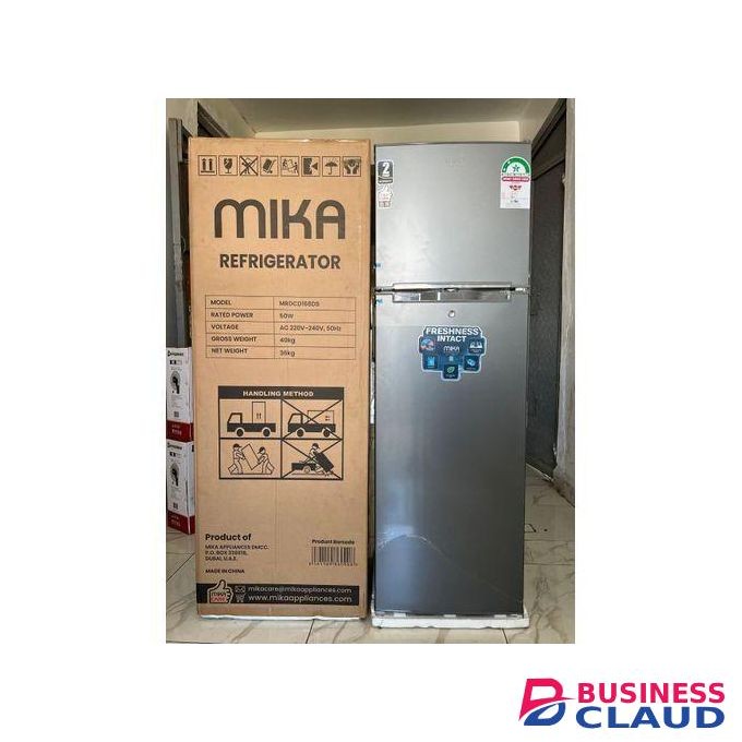 Mika 168 L Fridge double door dark silver with a cool pad