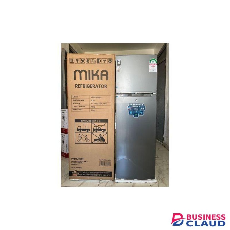 Mika 168 L Fridge double door dark silver with a cool pad