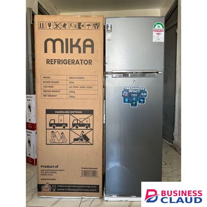 Mika FRIDGE 168 L double door dark silver with a cool pad