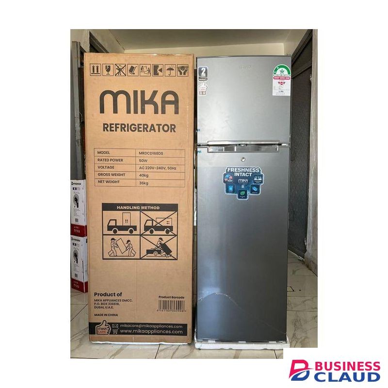 Mika FRIDGE 168 L double door dark silver with a cool pad