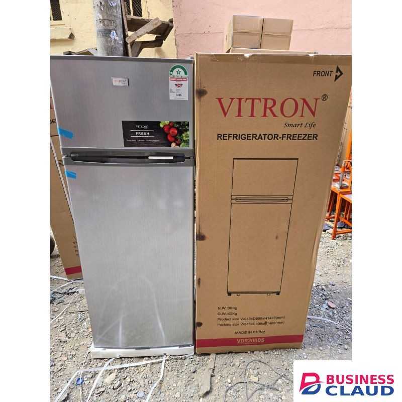 Vitron VDR208DS 208 Liters Double Door Fridge - Silver Hairline