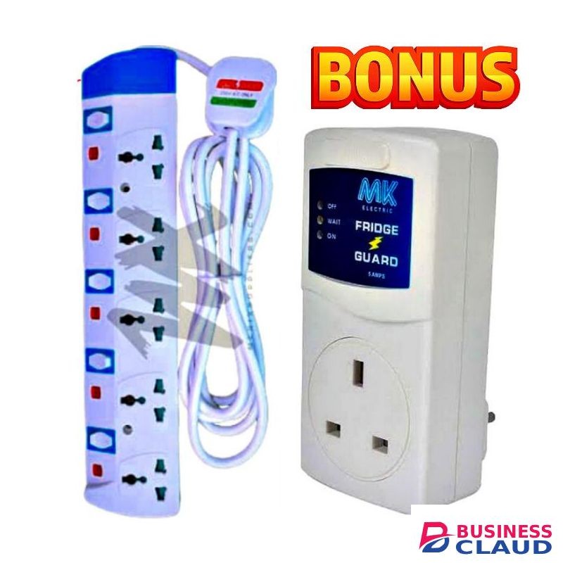 Power King Best 5-Way Power Extension Cable Socket for Safe Multi-Device Powering // Home & Office-Grade Socket Strip with Advanced Safety + FRIDGE Guard // Freeze Guard // Refrigerator surge Power Protector