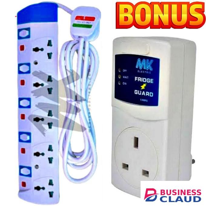 Power King Best 5-Way Power Extension Cable Socket for Safe Multi-Device Powering // Home & Office-Grade Socket Strip with Advanced Safety + FRIDGE Guard // Freeze Guard // Refrigerator surge Power Protector