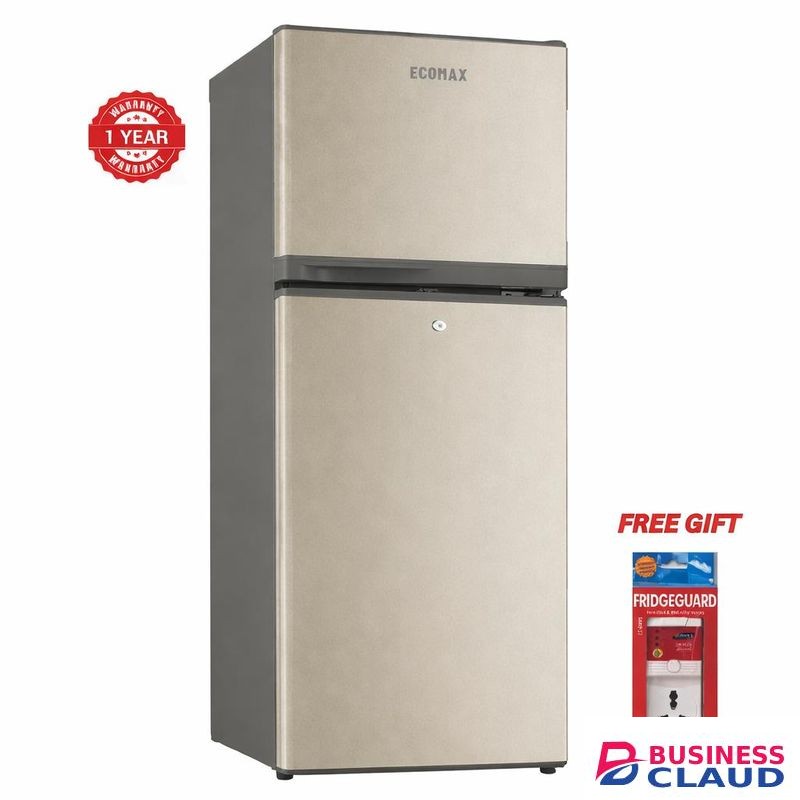 Ecomax BCD-118, 118L Double Door Fridge - Champagne gold
