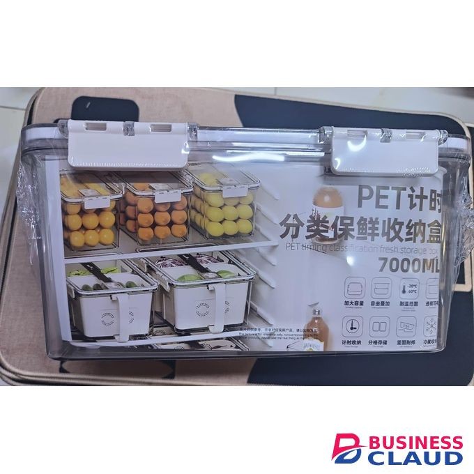 Acrylic Fridge Storage Containers 7L 3-in-1 Multi-Purpose Food Storage Box, Transparent Durable Plastic, Temperature Resistant, Fall Resistant for Kitchen Organization and Refrigerator Use