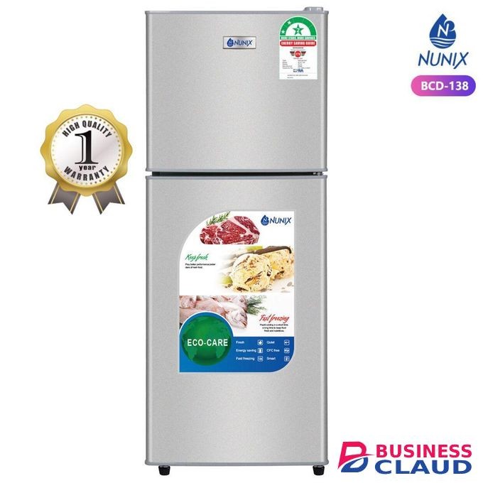 Nunix 138liters Double door fridge Energy Efficient