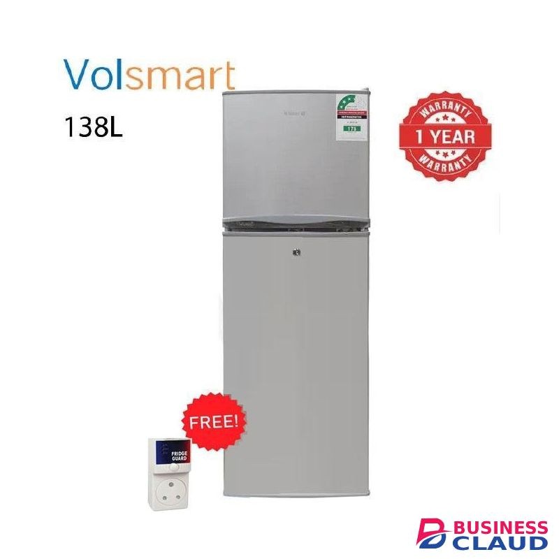 VOLSMART 138L, 2-Door Fridge + FREE TV GUARD