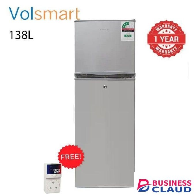 VOLSMART 138L, 2-Door Fridge + FREE TV GUARD