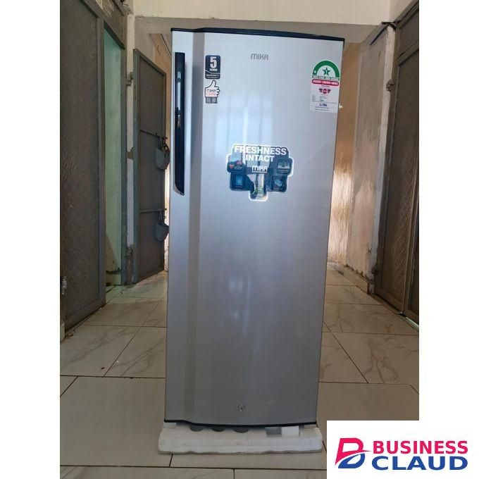 Mika Fridge, 175L, Single Door, Defrost (Direct Cool), Line Silver Dark