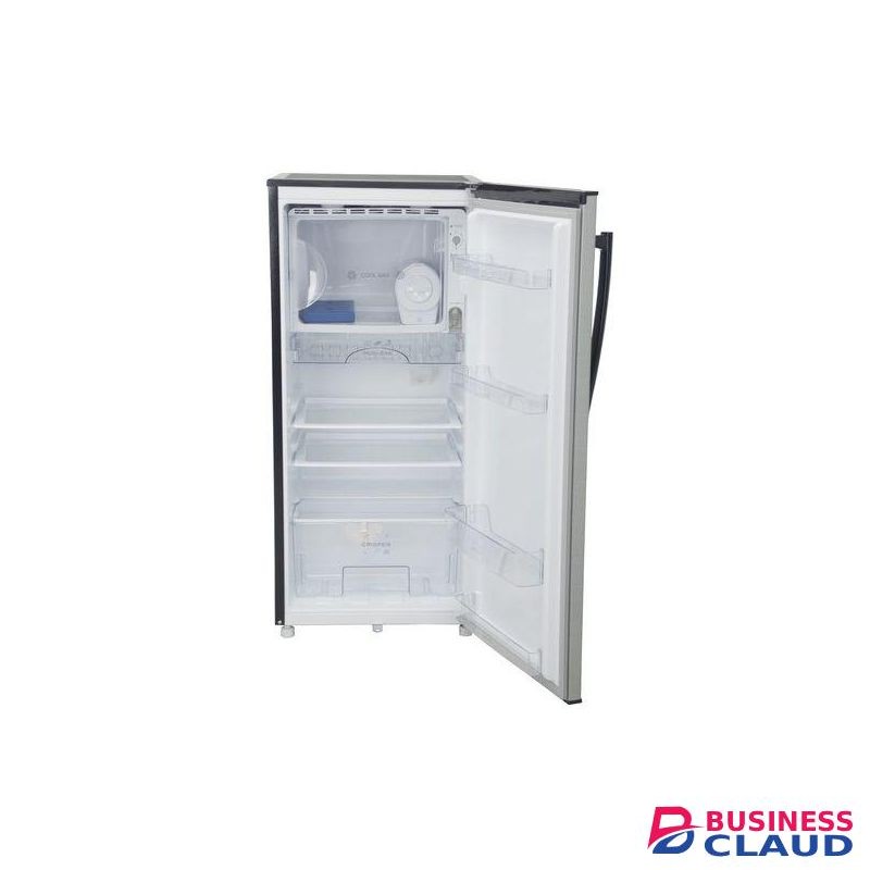 Mika Fridge, 150L, Single Door, Defrost (Direct Cool), Line Silver Dark