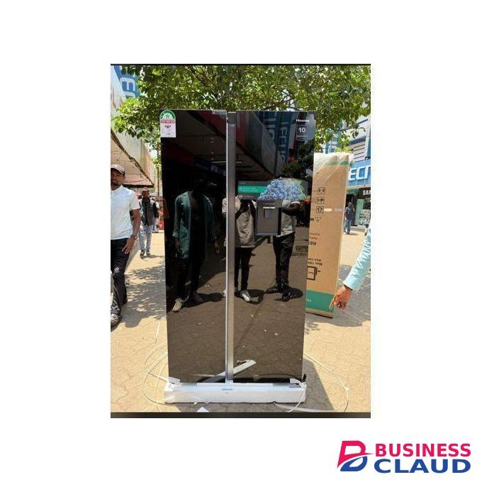Hisense Fridge Side by side 541 Liters with water dispenser BLACK GLASS INVERTER TECHNOLGY
