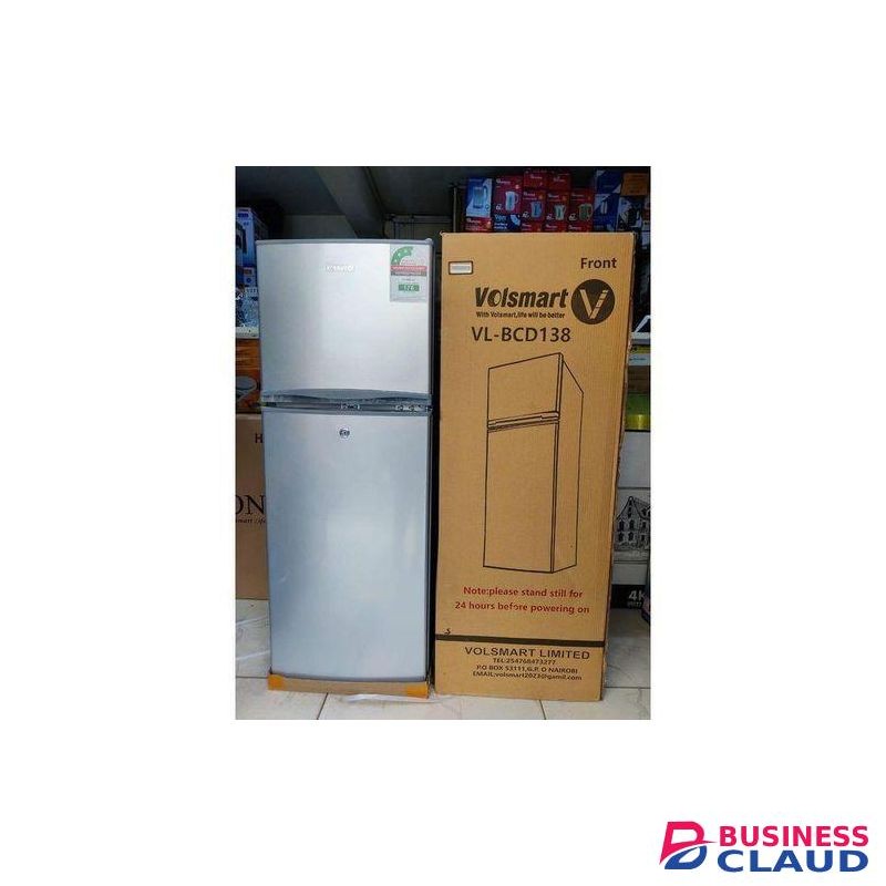 VOLSMART 138L Double Door Fridge Compact Direct Cool,SILVER+FREE GIFT