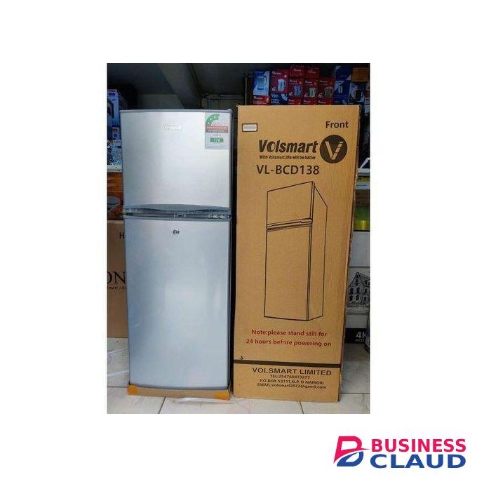 VOLSMART 138L Double Door Fridge Compact Direct Cool,SILVER+FREE GIFT
