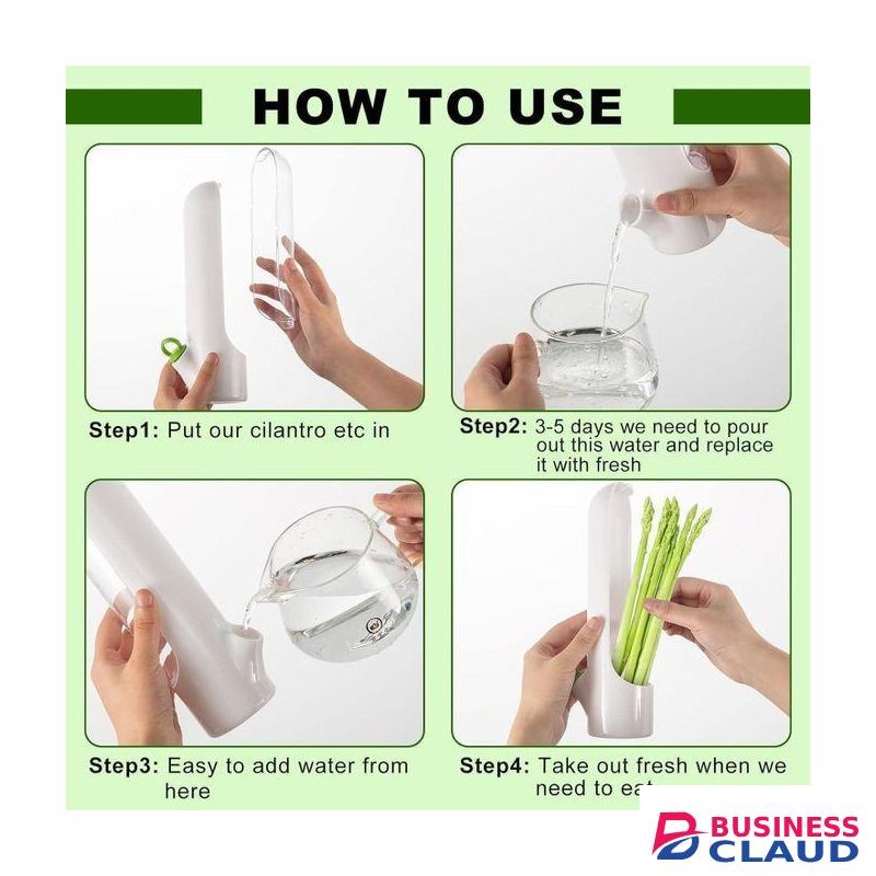 2/3 Pcs Herb Saver, Herbs Keeper for Refrigerator, Cilantro Storage Containers, Fridge Organizers and Storage, Herb Saver Pod Keep Fresh & Green Vegetables, Mint, Parsley, Asparagus