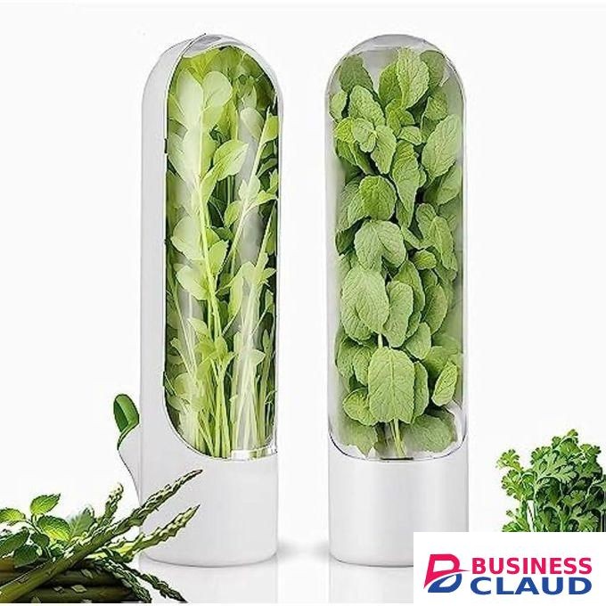 2/3 Pcs Herb Saver, Herbs Keeper for Refrigerator, Cilantro Storage Containers, Fridge Organizers and Storage, Herb Saver Pod Keep Fresh & Green Vegetables, Mint, Parsley, Asparagus
