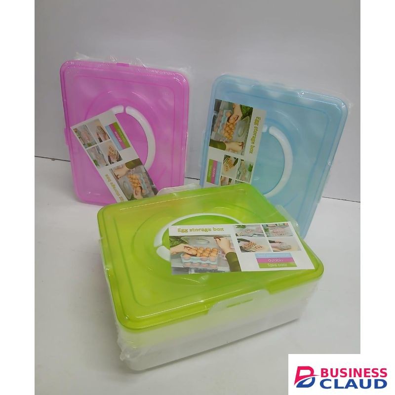 32-Egg Plastic Storage Tray Durable Refrigerator Organizer for Kitchen Countertop and Fridge, Stackable Egg Holder Keeps Eggs Safe and Easily Accessible