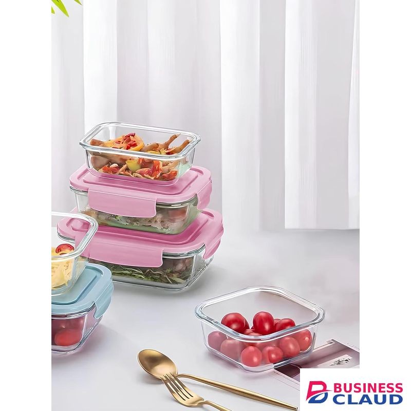 Borosilicate Glass Food Storage Containers with Lids / Airtight Leak Proof Food Container / Snap & Lock Shut Lids and Silicone Seal Fridge Organizer / Stackable Refrigerator Organizer / Glass Food Storage Containers with Leakproof Lids Set of 3