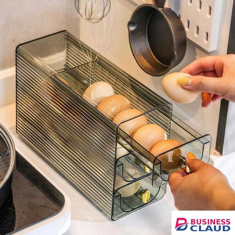 Egg Container - Stackable Three-layer Drawer Type Egg Storage Container Organizer Household Egg Tray Egg Container Egg Holder For Refrigerator For Fridge, Kitchen - 1 Pack