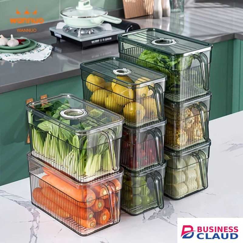 3L Elegant Acrylic Fridge Storage Container with Date Indicator