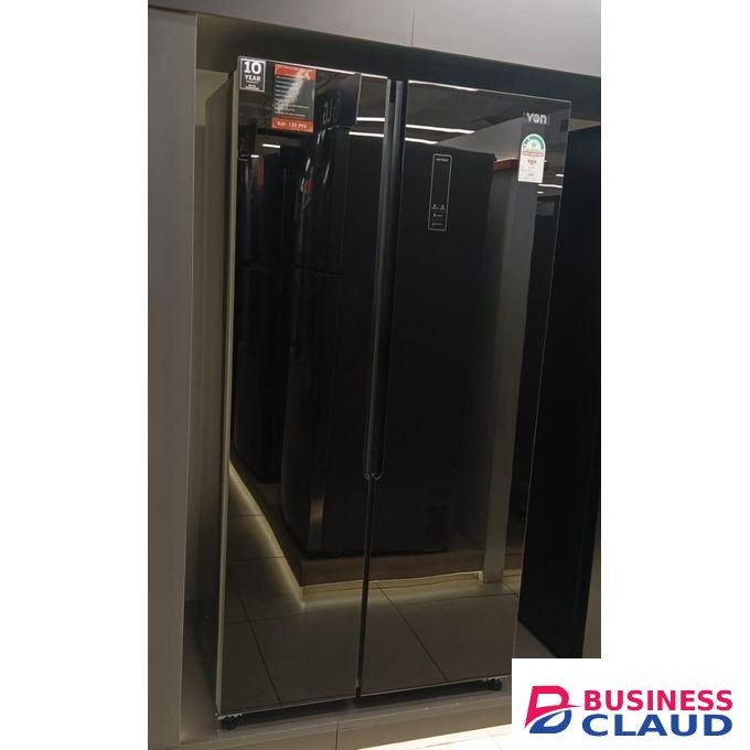 VON VARZ-20NHK Side By Side Fridge - 429L - Black (1YR W