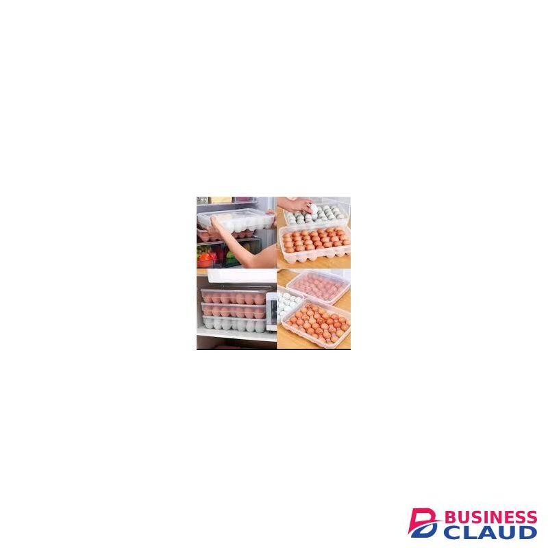 Refrigerator Egg Storage Container - 34 Grid Egg Holder with Lid,, Egg Organizer Box, Fridge Egg Dispenser, Plastic Egg Holder with Cover, Kitchen Egg Storage Container, Egg Tray with Lid