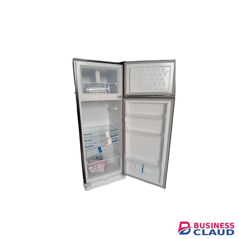 MIKA 211 L Fridge, 2 Door Top Mount Freezer Dark Silver