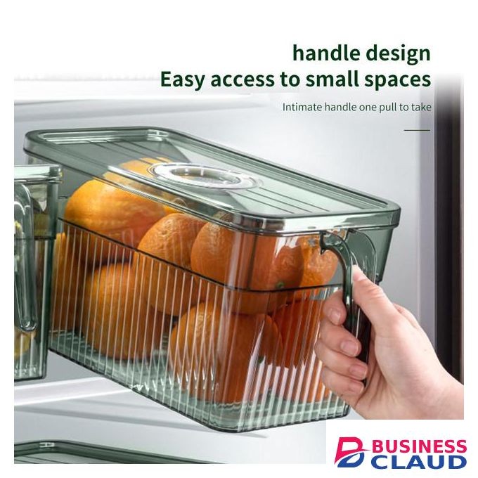 2 Pack Plastic Food Storage Produce Containers For Fridge, Stackable Lettuce Keeper For Refrigerator With Removable Drain Tray Keep Fresh For Vegetables/Fruit/Berry/Salad