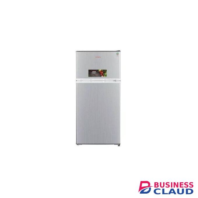 Vitron Double Door Fridge 125 L with Top Mount Freezer - Silver Hairline (1YR WRTY)