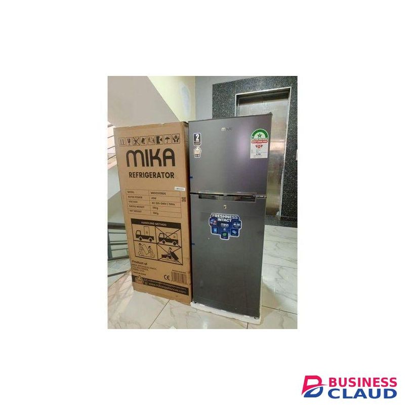 Mika 138 Liters Large Capacity Double Door Fridge Top Mount Freezer Defrost