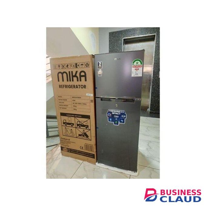 Mika 138 Liters Large Capacity Double Door Fridge Top Mount Freezer Defrost